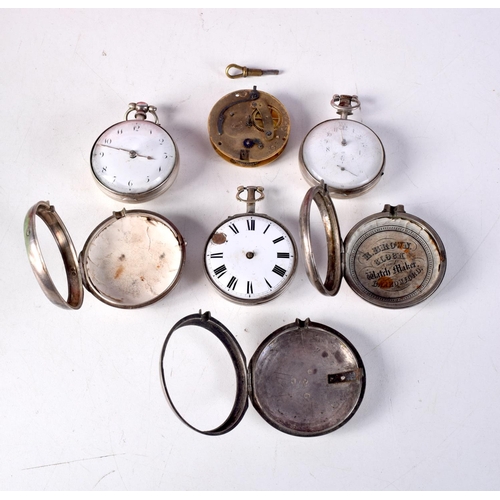 801 - THREE  VERGE POCKET WATCHES TOGETHER WITH A MOVEMENT BY GEORGE GOODWIN OF LONDON.  Hallmarks for Lon... 