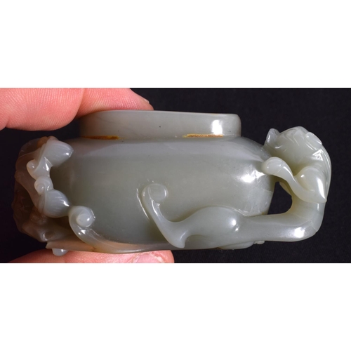 1504 - A GROUP OF FIVE 19TH/20TH CENTURY CHINESE CARVED JADE BRUSH WASHERS in various forms and sizes. 11 c... 