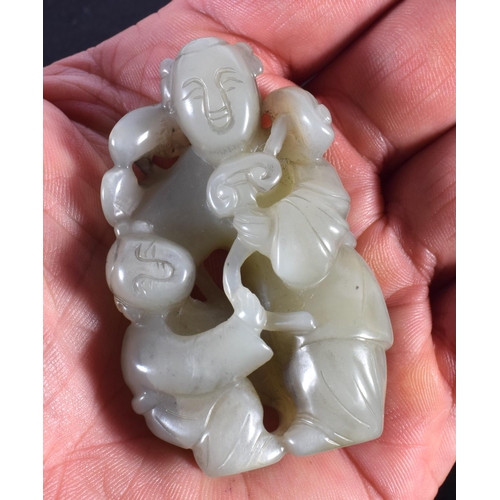 1510 - A SET OF FIVE 19TH/20TH CENTURY CHINESE CARVED JADE FIGURES modelled in various forms and sizes. Lar... 