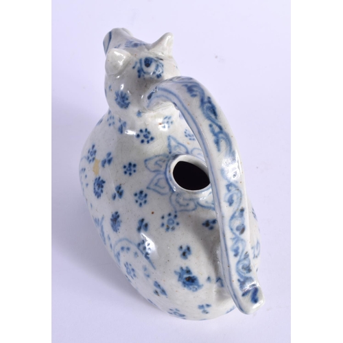 1529 - A 19TH CENTURY VIETNAMESE BLUE AND WHITE PORCELAIN WATER DROPPER painted with motifs. 18 cm x 14 cm.