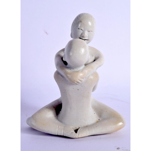 1537 - A RARE CHINESE QING DYNASTY BLANC DE CHINE PORCELAIN EROTIC FIGURE Kangxi style. 9 cm x 7 cm.