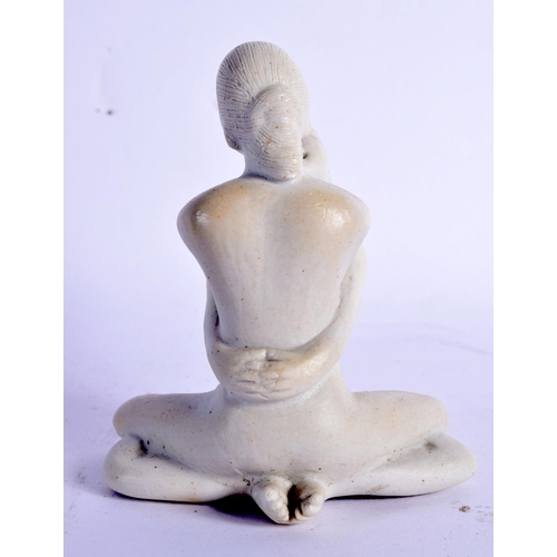 1537 - A RARE CHINESE QING DYNASTY BLANC DE CHINE PORCELAIN EROTIC FIGURE Kangxi style. 9 cm x 7 cm.