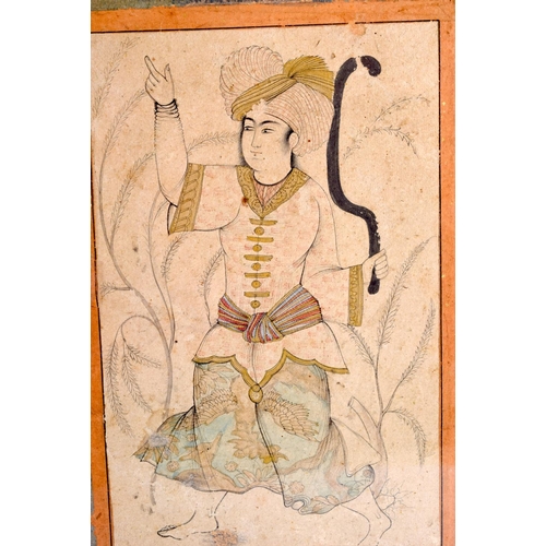 1549 - A MIDDLE EASTERN PERSIAN IRANIAN ZAND OR EARLY QAJAR GOUACHE painted with an astrological figure, la... 