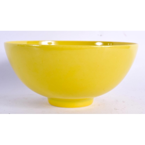 1581 - A CHINESE IMPERIAL YELLOW GLAZED PORCELAIN BOWL Yongzheng mark and probably of the period. 11.5 cm d... 