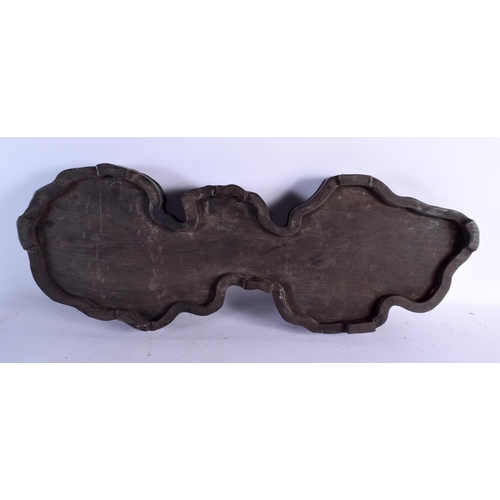 1598 - A RARE EARLY 20TH CENTURY CHINESE CARVED HARDWOOD AND JADE LINGZHI FUNGUS Late Qing/Republic. 64 cm ... 