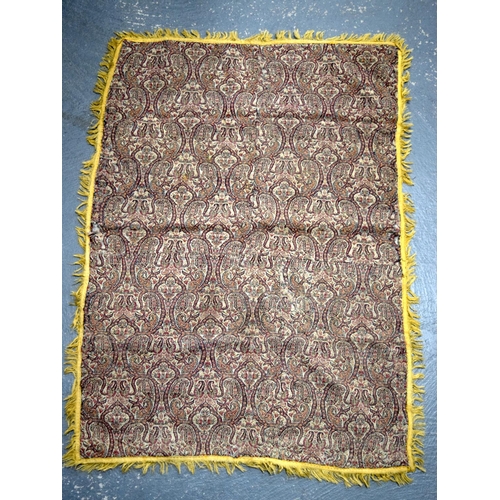 1601 - THREE 19TH CENTURY NORTHERN INDIAN KASHMIR MUGHAL TEXTILES. 118 cm x 76 cm.