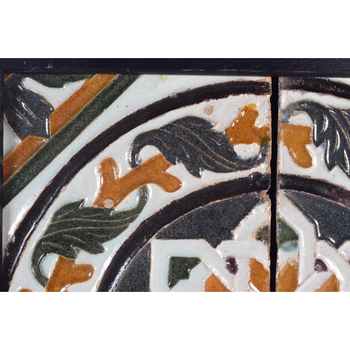 1615 - A SPANISH ISLAMIC POTTERY TILE. 30 cm square.