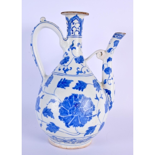 1622 - A LARGE TURKISH OTTOMAN MIDDLE EASTERN POTTERY EWER. 27 cm x 17 cm.