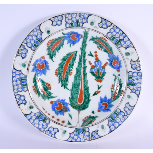 1627 - A LARGE TURKISH FAIENCE MIDDLE EASTERN OTTOMAN DISH. 31 cm wide.