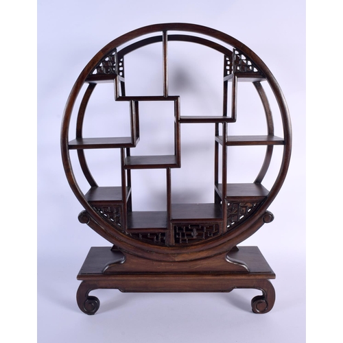 1637 - A CHINESE REPUBLICAN PERIOD CARVED HARDWOOD SNUFF BOTTLE DISPLAY STAND. 48 cm x 30 cm.