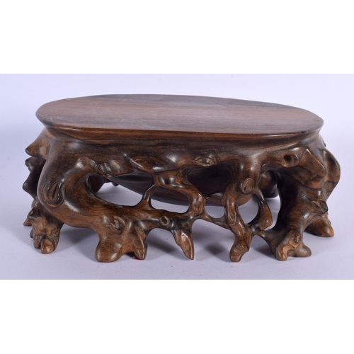 1638 - A COLLECTION OF LARGE 19TH CENTURY CHINESE CARVED HARDWOOD STANDS in various forms and sizes. Larges... 