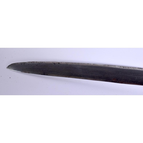 1645 - A 19TH CENTURY INDIAN TALWAR  SWORD with cross handle. 92 cm long.