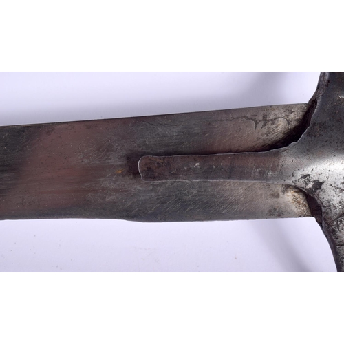 1645 - A 19TH CENTURY INDIAN TALWAR  SWORD with cross handle. 92 cm long.