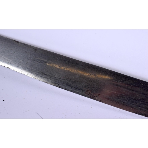 1645 - A 19TH CENTURY INDIAN TALWAR  SWORD with cross handle. 92 cm long.