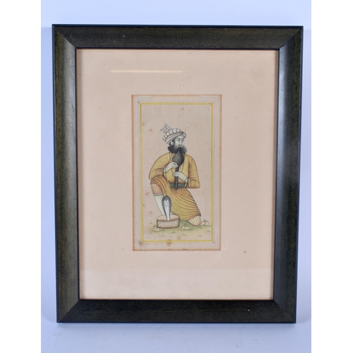 1664 - Indian School (18th/19th Century) Watercolour, Seated male with cobra. 34 cm x 28 cm.