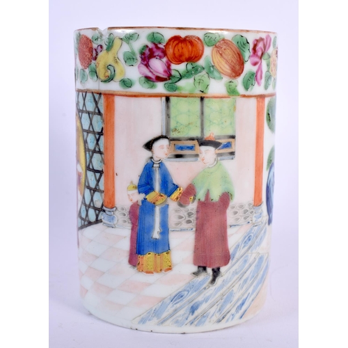 1670 - A CHARMING 19TH CENTURY CHINESE FAMILLE ROSE CANTON MUG Qing, of smaller than normal proportions. 10... 