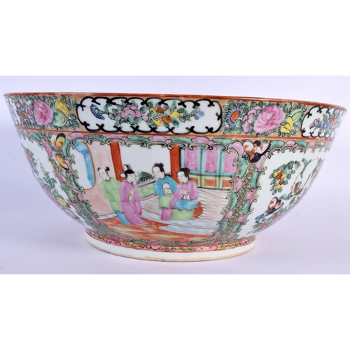 1671 - A LARGE 19TH CENTURY CHINESE CANTON FAMILLE ROSE PORCELAIN BOWL Qing, painted with figures. 33 cm x ... 