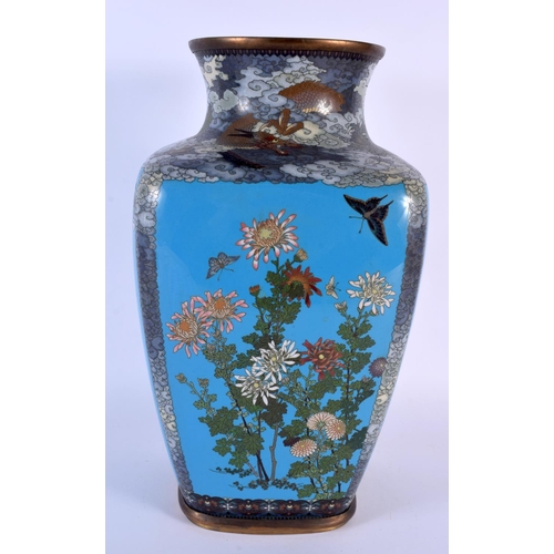 1698 - A RARE LARGE 19TH CENTURY JAPANESE MEIJI PERIOD CLOISONNE ENAMEL VASE decorated all over with dragon... 