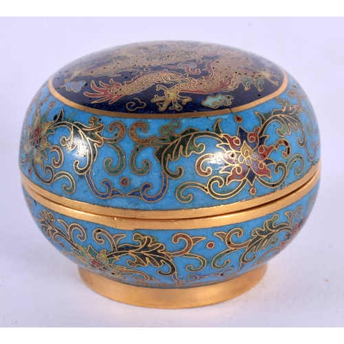 1712 - A FINE 19TH CENTURY CHINESE CLOISONNE ENAMEL BOX AND COVER bearing Qianlong marks to base. 125 grams... 