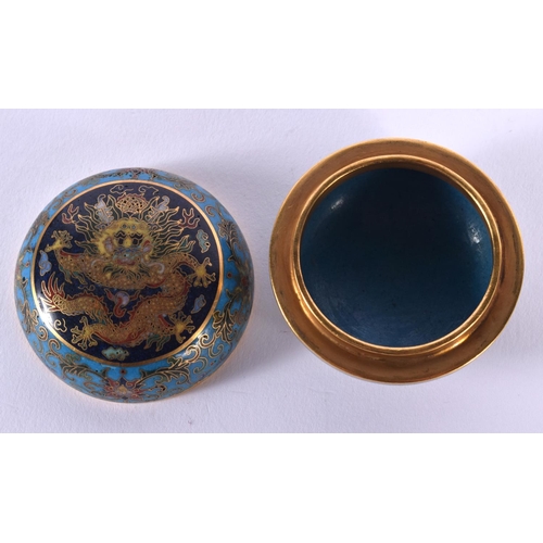 1712 - A FINE 19TH CENTURY CHINESE CLOISONNE ENAMEL BOX AND COVER bearing Qianlong marks to base. 125 grams... 