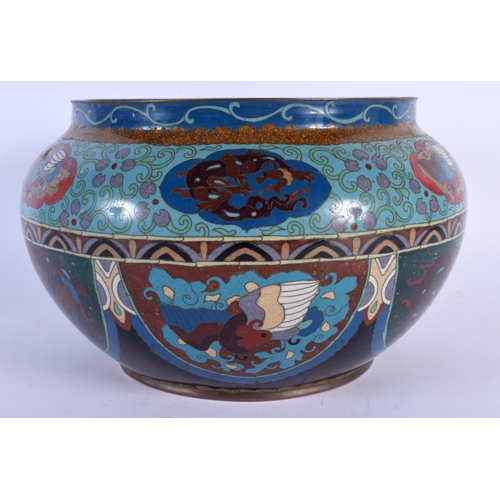 1736 - A LATE 19TH CENTURY JAPANESE MEIJI PERIOD CLOISONNE ENAMEL BOWL decorated with foliage. 24 cm x 15 c... 