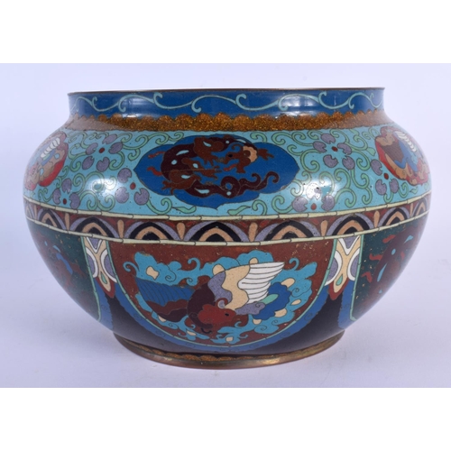 1736 - A LATE 19TH CENTURY JAPANESE MEIJI PERIOD CLOISONNE ENAMEL BOWL decorated with foliage. 24 cm x 15 c... 