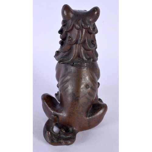 1751 - A 19TH CENTURY JAPANESE MEIJI PERIOD BRONZE FIGURE OF A BEAST modelled scowling. 13 cm x 8 cm.