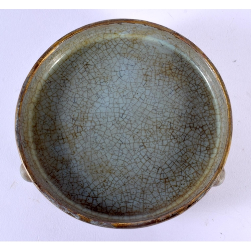 1756 - A CHINESE RU TYPE MONOCHROME BRUSH WASHER 20th Century. 13.5 cm wide.