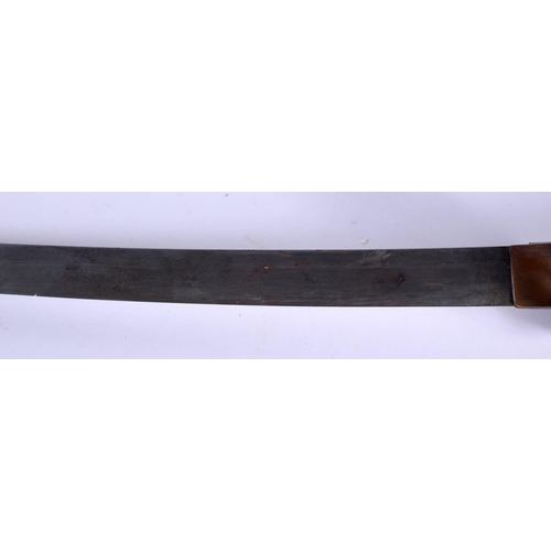 1767 - A 19TH CENTURY JAPANESE MEIJI PERIOD IRON AND SHAGREEN HANDLED SAMURAI SWORD. 71 cm long.