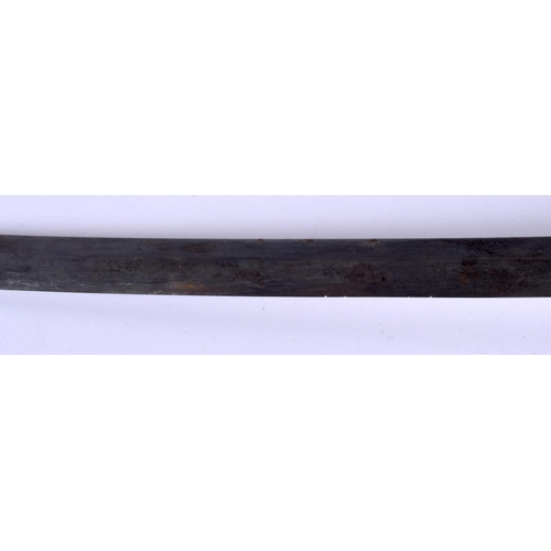 1767 - A 19TH CENTURY JAPANESE MEIJI PERIOD IRON AND SHAGREEN HANDLED SAMURAI SWORD. 71 cm long.