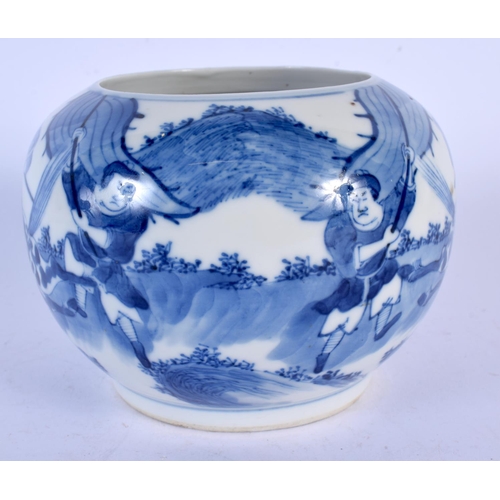 1779 - AN UNUSUAL 19TH CENTURY CHINESE BLUE AND WHITE PORCELAIN BRUSH WASHER bearing Kangxi marks to base. ... 