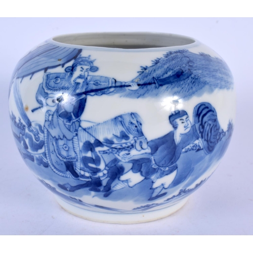 1779 - AN UNUSUAL 19TH CENTURY CHINESE BLUE AND WHITE PORCELAIN BRUSH WASHER bearing Kangxi marks to base. ... 