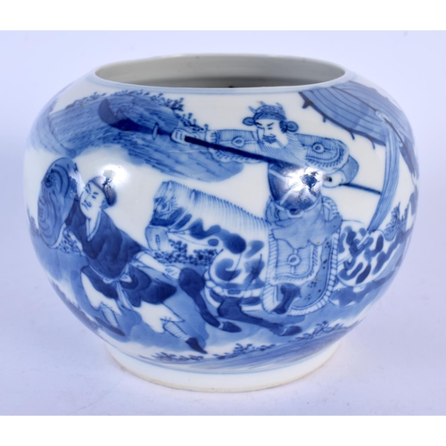 1779 - AN UNUSUAL 19TH CENTURY CHINESE BLUE AND WHITE PORCELAIN BRUSH WASHER bearing Kangxi marks to base. ... 