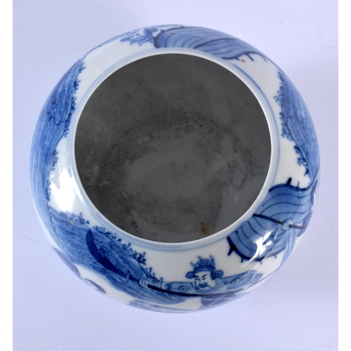 1779 - AN UNUSUAL 19TH CENTURY CHINESE BLUE AND WHITE PORCELAIN BRUSH WASHER bearing Kangxi marks to base. ... 