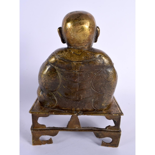 1784 - A VERY RARE 19TH CENTURY CHINESE TURQUOISE AND BRONZE CENSER AND COVER formed as a seated male. 25 c... 