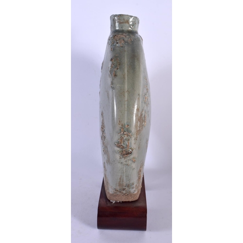 1785 - AN UNUSUAL EARLY 20TH CENTURY CHINESE KOREAN MOON FLASK with natural glaze pitting. 30 cm x 20 cm.