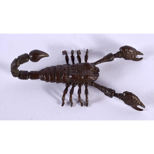 1823 - A JAPANESE BRONZE SCORPION. 48 grams. 8.5 cm x 4 cm.