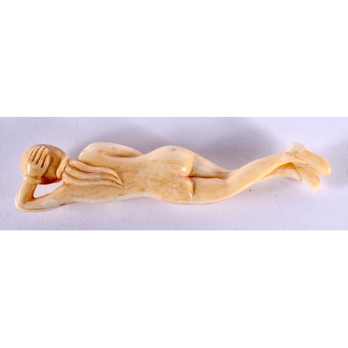 1836 - A CHINESE CARVED BONE MEDICINE DOLL 20th Century. 46 grams. 13 cm long.