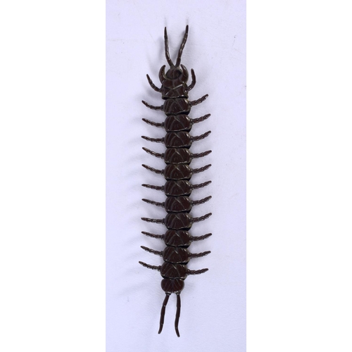 1849 - A JAPANESE BRONZE CENTIPIDE. 49 grams. 16 cm x 3.75 cm.