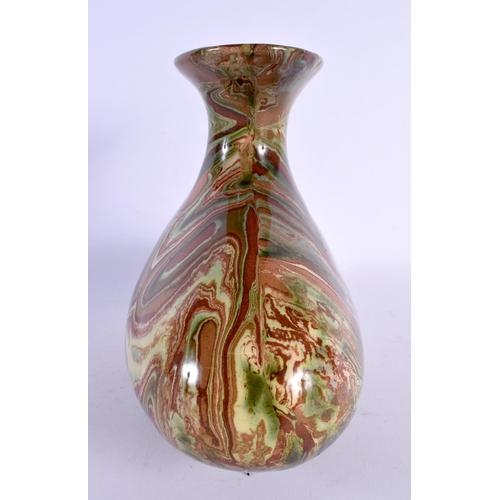 1878 - AN UNUSUAL EARLY 20TH CENTURY CHINESE MARBLEISED AGATE POTTERY VASE Late Qing/Republic, decorated wi... 