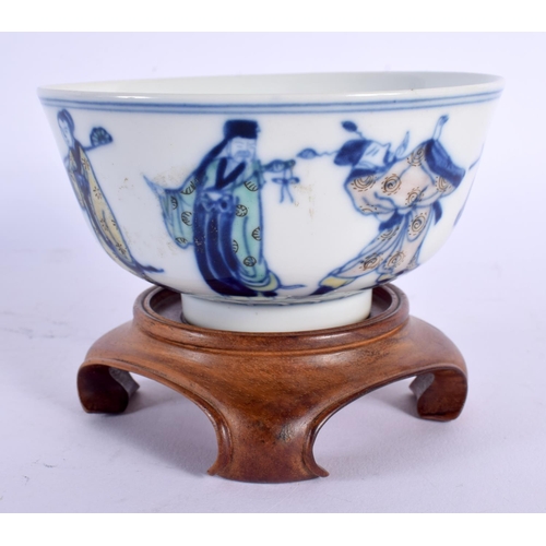 1890 - AN EARLY 20TH CENTURY CHINESE DOUCAI PORCELAIN BOWL Guangxu mark and period, painted with immortals.... 