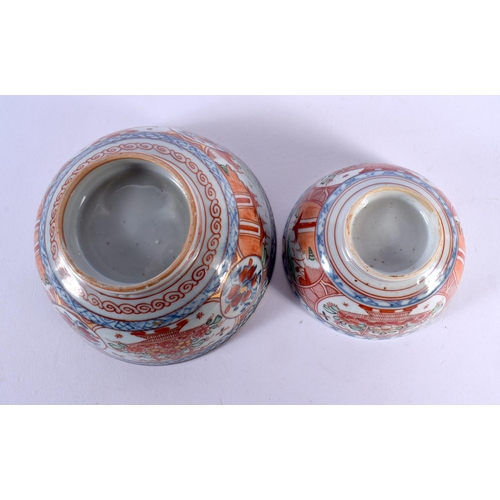 1896 - TWO 18TH CENTURY CHINESE EXPORT 'DUTCH DECORATED' PORCELAIN BOWLS Qianlong. Largest 15 cm diameter. ... 