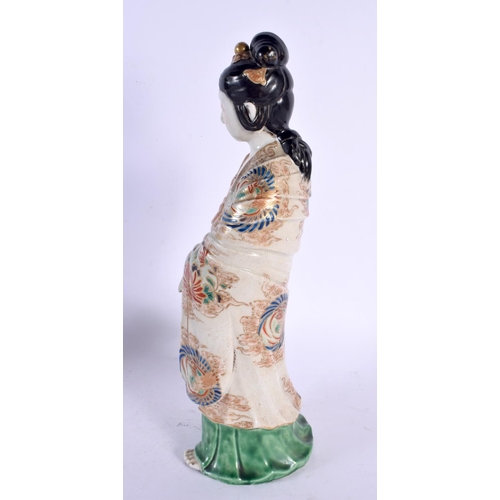 1901 - A LARGE 19TH CENTURY JAPANESE MEIJI PERIOD SATSUMA FIGURE OF A FEMALE modelled in embellished robes.... 