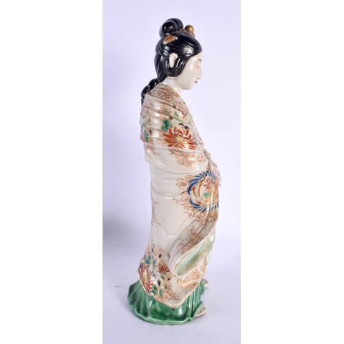 1901 - A LARGE 19TH CENTURY JAPANESE MEIJI PERIOD SATSUMA FIGURE OF A FEMALE modelled in embellished robes.... 