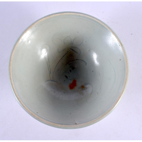 1911 - A CHINESE QING DYNASTY PALE BLUE GLAZED PORCELAIN BOWL Sung style. 15 cm diameter.