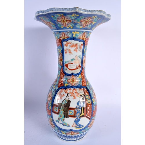 1944 - A LARGE 19TH CENTURY JAPANESE MEIJI PERIOD IMARI PORCELAIN VASE painted with figures. 40 cm x 22 cm.