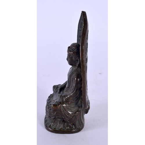 1956 - A CHINESE TIBETAN BRONZE BUDDHA 20th Century. 9 cm x 5 cm.