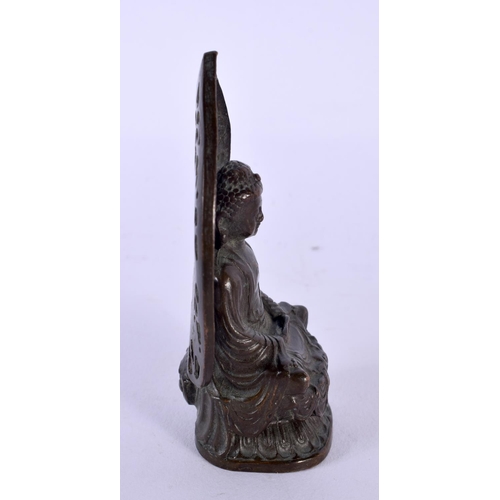 1956 - A CHINESE TIBETAN BRONZE BUDDHA 20th Century. 9 cm x 5 cm.