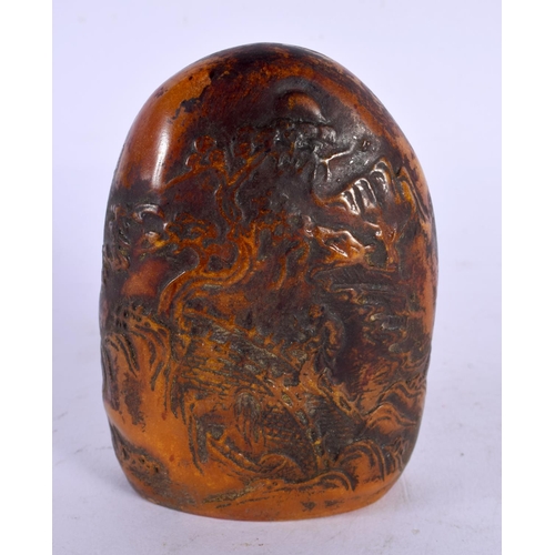 1961 - A CHINESE CARVED SOAPSTONE BOULDER 20th Century. 10 cm x 7 cm.