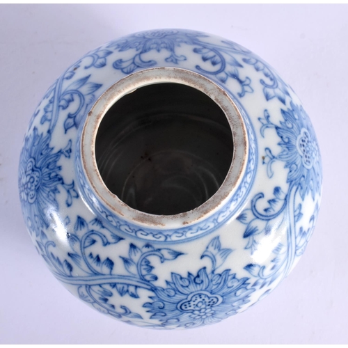 2004 - A CHINESE BLUE AND WHITE PORCELAIN BRUSH WASHER 20th Century. 10 cm wide.